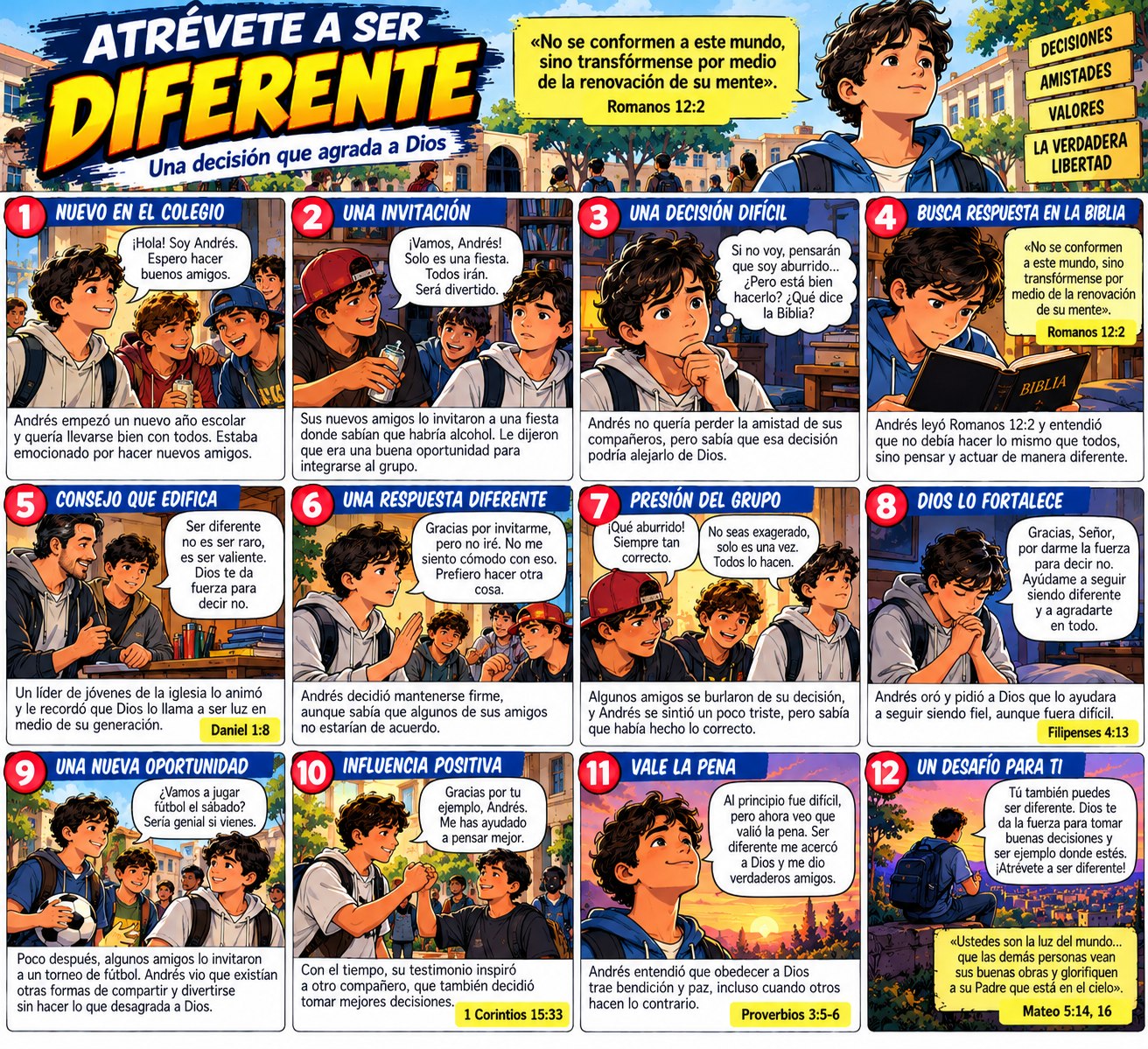 Cómic ilustrado Atrévete a ser diferente