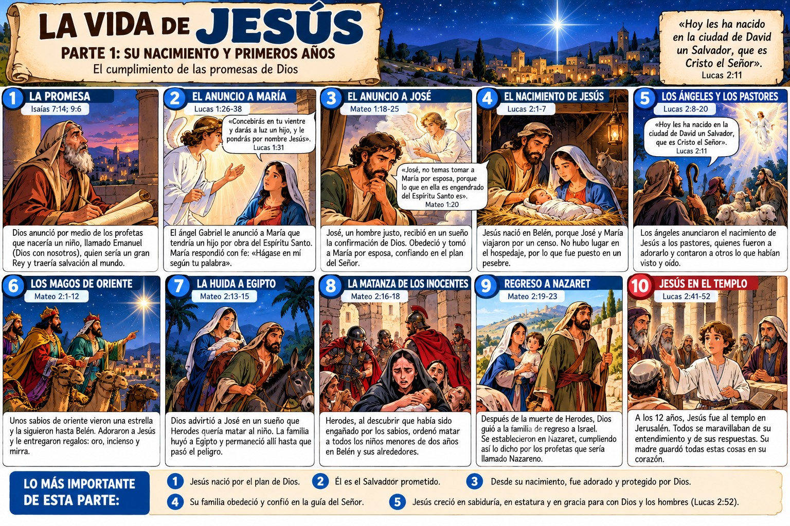 Viñetas del nacimiento de Jesús